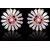 Fascraft American Diamond Multi-Petal Flower Stud Earrings with Pink Stone on Rose Gold Finish