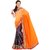 Sofi Women's Solid Orange Georgette Sari