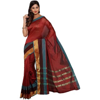 Sofi Women's solid Red mysore art silk Sari