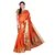 Sofi Women's Solid Orange Tussar silk Sari