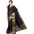 Sofi Women's Solid Black Tussar silk Sari