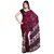 Sofi Women's Printed Red Crepe Sari