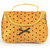 Aliado mustard Satin cosmetic/utility Bag/pouch with black net and polka dots