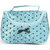 Aliado Blue Satin cosmetic/utility Bag/pouch with black net and polka dots
