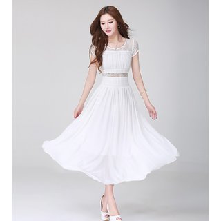 Buy Rosella White net long dress with ...
