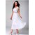 Rosella White net long dress with cape sleeves