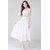 Rosella White net long dress with cape sleeves
