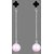 Fascraft Baby Pink Bottom Pearl Danglers with Black Top and a Rhodium Chain