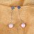 Fascraft Baby Pink Bottom Pearl Danglers with Black Top and a Rhodium Chain