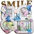 SMILE PHOTO FRAME SET OF 4 PHOTO IN MULTI GLOSSY COLOR