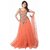 Dwarkesh Fashion orange gown Net Dress Material