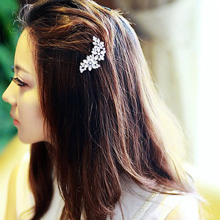 DY Women Crystal Metal Flower Rhinestone Hair Clip Headwear HairpinsHair Accessory
