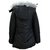 Come In Kids Girls Full Sleeve Winterwear Hooded Full Zipper and Button Closure Solid Black Quilted Jacket