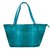 TARUSA Aquamarine Blue Faux Leather Animal Print Textures Tote Bag For Women
