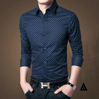 Buy Blue dotted Mens shirt Online 