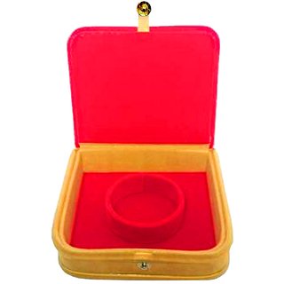 Atorakushon Mini Bangle Bracelet Travel Gift Jewelry Case Organizer Makeup Vanity Box (Beige Red)