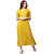 Jaipur Kurti Women Mustard Yellow Solid Maxi Rayon Dress