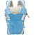 JOHN RICHARD Adjustable Hands-Free 4-in-1 Baby Carry Bag with Comfortable Head Support  Buckle Straps (Sky Blue)