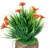Artificial Plant With Pot by Adaspo With Green Grass and Orange Flower Buds (21X24X21 CM) (Orange)