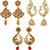 Traditional Ethnic Gold Plated Combo of 3 Exquisite Peacock and Floral inspired Dangler Earrings combo CO3104723G