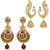 Traditional Ethnic Gold Plated combo of 2 Beautiful Dangler Earrings with Crystal stones by Donna CO3104728G