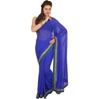 Sofi Women's Blue Georgette Sari