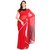 Sofi Women's Printed Red Georgette Sari