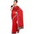 Sofi Women's Self weaved Red Net Sari