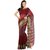 Sofi Women's Solid Maroon Cotton Sari