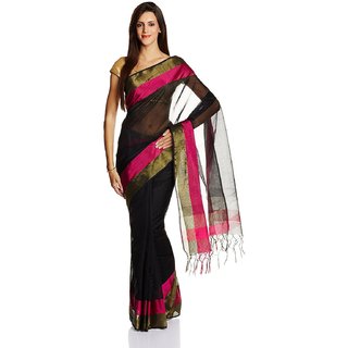 Sofi Women's Black Art Art Silk Sari