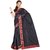 Sofi Women's Striped Black Art Silk Sari