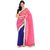 Sofi Women's Solid Pink Georgette Sari
