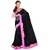 Sofi Women's Solid Black Georgette Sari