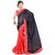 Sofi Women's Solid Black Brasso Fabric Sari