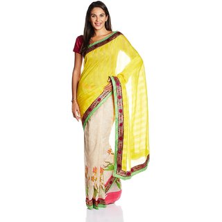Sofi Women's Yellow Bhagalpuri Silk Sari