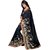 Sofi Women's Solid Black Crepe Sari