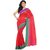 Sofi Women's Checkered Red Synthetic Net Sari