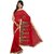 Sofi Women's solid Red Georgette Sari