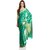 Sofi Women's Solid Green Crepe Sari