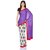 Sofi Women's Printed Purple Crepe Sari