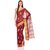 Sofi Women's Solid Red Chettinad cotton silk Sari