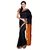 Sofi Women's Solid Black Mysore Art silk Sari