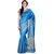 Sofi Women's Solid Blue Tussar silk Sari