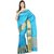 Sofi Women's Solid Blue Tussar silk Sari