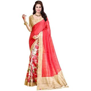 Sofi Women's Red Bhagalpuri Silk Sari