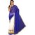 Sofi Women's Solid Blue Georgette Sari