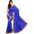 Sofi Women's Embriodered Blue Raw Silk Sari