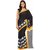 Sofi Women's Checkered print Black Crepe Sari