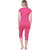 Matelco Women's Cotton Printed Night Suit /Lounge Wear Set Of T-Shirt  Capri Pajama (Ad09T-PiPinkMedium)