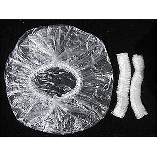 Pack of 10 Premium Reusable Elastic Shower Cap for Home Use, Salons, Spas  Beauty Parlors - Free-Size Cap for Adults
